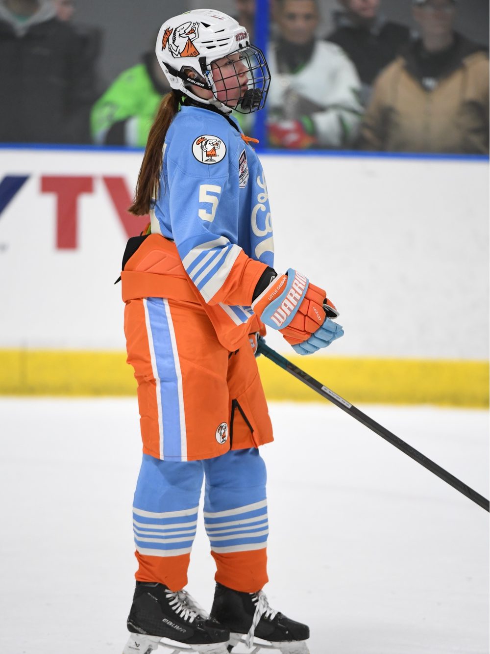 Cameron Cadena wearing the captain's C for Detroit Little Caesars